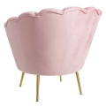 Wholesale Furniture Sofa Lounge Gold Legs Pink Velvet Shell Shaped Armchair modern